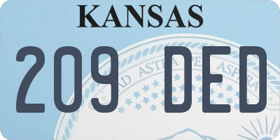 KS license plate 209DED