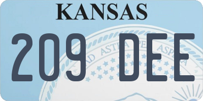 KS license plate 209DEE