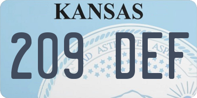 KS license plate 209DEF