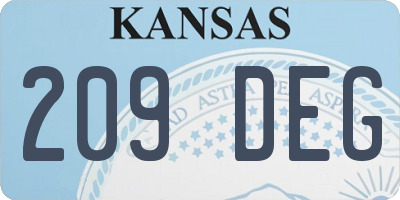 KS license plate 209DEG