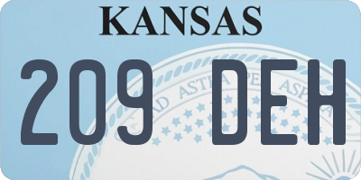 KS license plate 209DEH