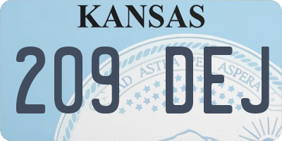 KS license plate 209DEJ
