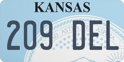 KS license plate 209DEL