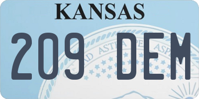 KS license plate 209DEM