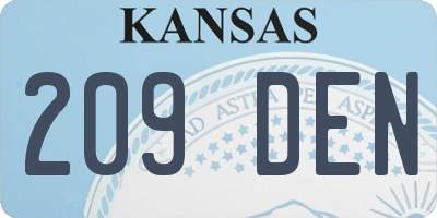 KS license plate 209DEN