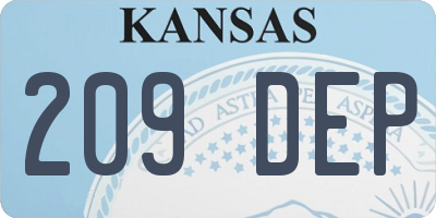 KS license plate 209DEP