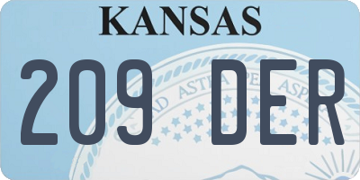 KS license plate 209DER