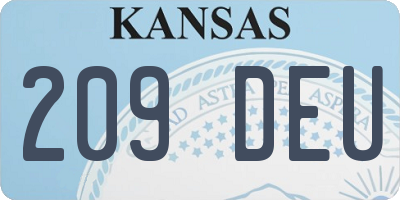 KS license plate 209DEU