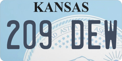KS license plate 209DEW