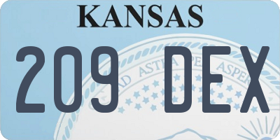 KS license plate 209DEX