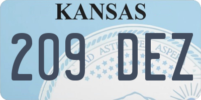 KS license plate 209DEZ