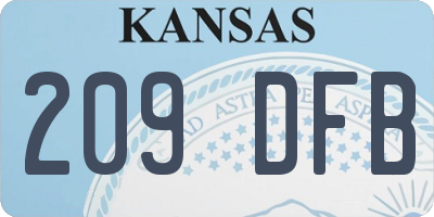 KS license plate 209DFB
