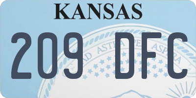 KS license plate 209DFC