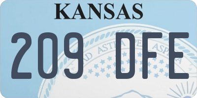 KS license plate 209DFE