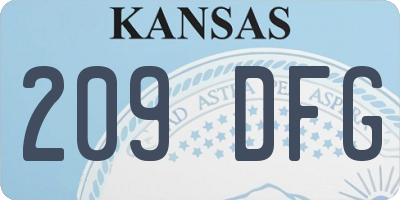 KS license plate 209DFG
