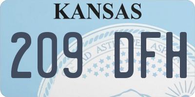 KS license plate 209DFH
