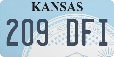 KS license plate 209DFI