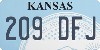 KS license plate 209DFJ