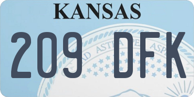KS license plate 209DFK