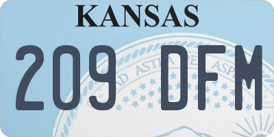 KS license plate 209DFM