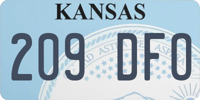 KS license plate 209DFO