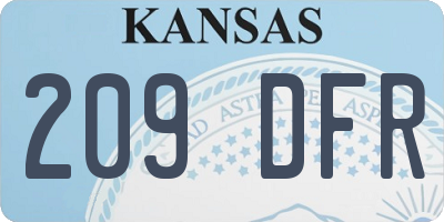 KS license plate 209DFR