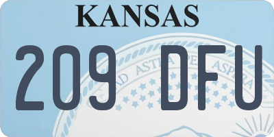 KS license plate 209DFU