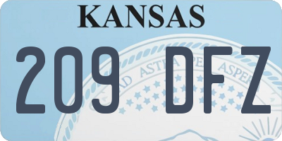 KS license plate 209DFZ