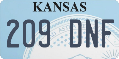 KS license plate 209DNF