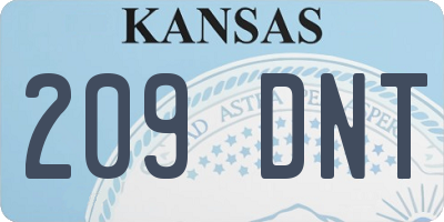 KS license plate 209DNT