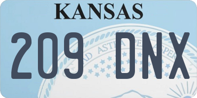 KS license plate 209DNX