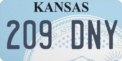 KS license plate 209DNY
