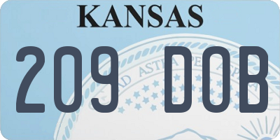 KS license plate 209DOB