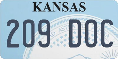 KS license plate 209DOC