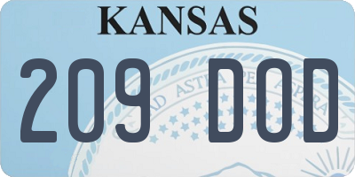 KS license plate 209DOD
