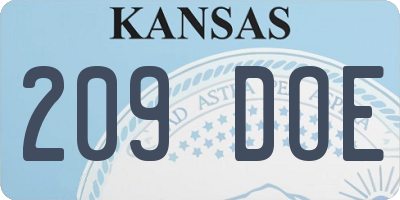KS license plate 209DOE