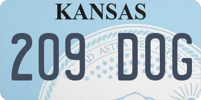KS license plate 209DOG