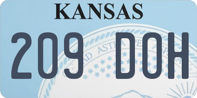 KS license plate 209DOH