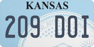 KS license plate 209DOI
