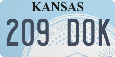 KS license plate 209DOK
