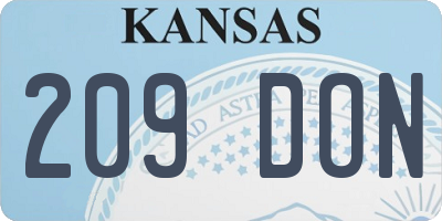 KS license plate 209DON