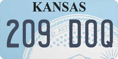 KS license plate 209DOQ