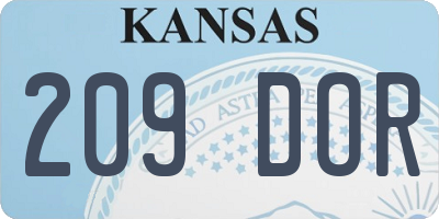 KS license plate 209DOR