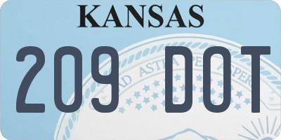 KS license plate 209DOT
