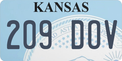 KS license plate 209DOV