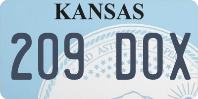 KS license plate 209DOX