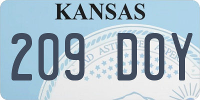 KS license plate 209DOY