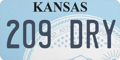 KS license plate 209DRY