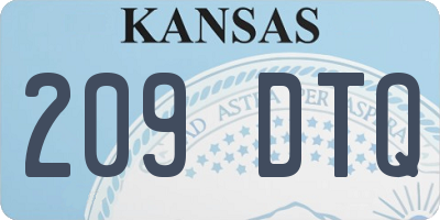 KS license plate 209DTQ