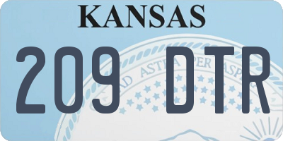 KS license plate 209DTR